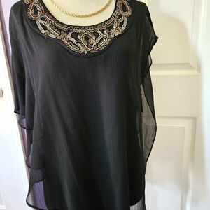 I.N. Studio beaded collar blouse